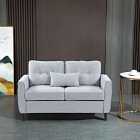 HOMCOM 2 Seater Sofa Loveseat with Armrests Light Grey