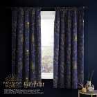Harry Potter Navy Thermal Blackout Pencil Pleat Curtains