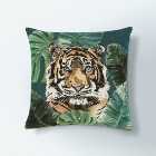 Equatorial Tiger Tapestry Cushion Multicoloured