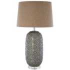 Premier Housewares Udele Table Lamp with Brown/Grey Shade