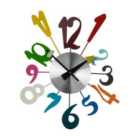 Funky Numbers Wall Clock - Multi-Coloured