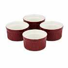 Barbary & Oak Ceramic Ramekins, Set Of 4 - Red