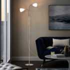 180cm E14 Base Bronze Metal Double Headed Floor Lamp Floor Light with Individual Switch For Bedroom Living Room