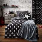 Stars and Stripes Black Duvet Cover and Pillowcase Set