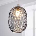 Elodie Grey Lustre Dimpled Glass Easy Fit Pendant