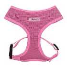 Bunty Soft Mesh Adjustable Dog Harness with Rope Lead - Pink - Large