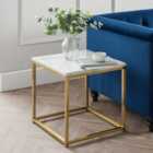 Scala Lamp Table, Gold and Marble Effect