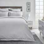 Dorma Purity Marlia Silver Cotton Jacquard Duvet Cover and Pillowcase Set