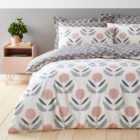 Elements Asa Charcoal and Blush Duvet Cover and Pillowcase Set