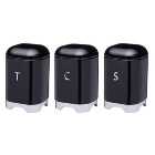 Set of 3 Lovello Black Tea Coffee and Sugar Canisters