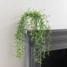 Artificial Trailing Plant in White Plant Pot