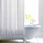 White Woven Cotton with Peva Lining Shower Curtain