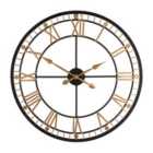 Interiors by Premier Black and Gold Metal Wall Clock