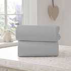 Clair De Lune Fitted Sheet Twin Pack Cotbed Grey