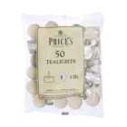 Price's Candles Bag Of 50 Tealights - White