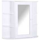 Homcom Wall Mounted Bathroom Cabinet With Mirror Single Door Storage Shelves
