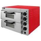 KuKoo 10321 16in Twin Deck Electric Pizza Oven - Red