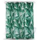 Tropical Leaf Green Shower Curtain