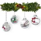Livingandhome 5 Pack Clear Glass Hanging Baubles Ball Christmas Tree Drop Xmas Globe Ornaments 8cm