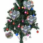 Livingandhome 12Pcs Heart Pearlescent Glass Hanging Christmas Baubles Wedding Decorations 9cm