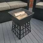 33cm x 33cm Outdoor Garden Square Fire Pit / Heater / BBQ
