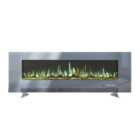 Electric Fire Wall Mounted Wall Inset or Freestanding Fireplace 12 Flame Colors with Remote Control 60 Inch