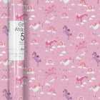 Pink Unicorn Gift Wrap Roll 5m