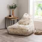 Faux Fur Husky Natural Beanbag Chair
