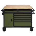 Bunker Multi-functional Workbench Roller Tool Cabinet 14 Drawer 48" Green