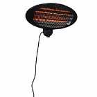 Kingfisher 2000W Wall Mounted Electric Outdoor Patio Heater With 3 Settings - Black