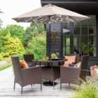 St Lucia 4 Seater Brown Round Dining Set