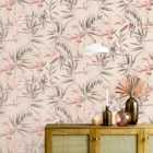 Bamboo Leaves Pink Wallpaper