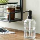 London Ribbed Glass Soap Dispenser