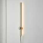 Line Satin Silver Nickel effect Plug-in LED Wall light