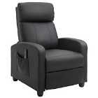 HOMCOM Recliner Sofa Chair PU Faux Leather Massage Armchair With Remote Control Black