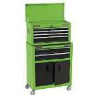 Draper 24" Combined Roller Cabinet and Tool Chest (6 Drawer) - Green