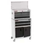 Draper 24" Combined Roller Cabinet and Tool Chest (6 Drawer) - White