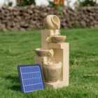 Outdoor LED Water Fountain Rockery Decor with Pump Solar Power