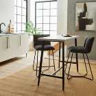 Zuri 2 Seater Rectangular Bar Table, Grey Concrete Effect 