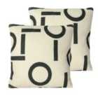 Furn. Shearling Circa Polyester Filled Cushions Twin Pack Black