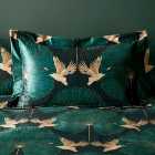 Luxe Cranes Emerald Oxford Pillowcase