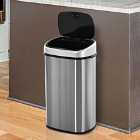 HOMCOM 58L Automatic Stainless Steel, Touchless Bin - Silver