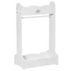 HOMCOM Kids White Wooden Crown Design Hanging Rack with Storage Shelf Clothing Or Hall Storage For 3 To 8 Years
