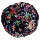 Paoletti Paradise Round Polyester Filled Cushion Cotton Black