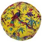 Paoletti Paradise Round Polyester Filled Cushion Cotton Yellow