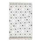 Rozi Noir And Blanc Kilim Rug (Double-Sided) Black And White 180 x 120cm
