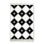 Rozi Blanc And Noir Kilim Rug (Double-Sided) Black And White 150 x 100cm