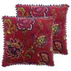 Paoletti Malisa Twin Pack Polyester Filled Cushions Pomegranate