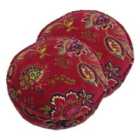 Paoletti Malisa Polyester Filled Cushions Twin Pack Cotton Pomegranate