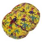 Paoletti Paradise Polyester Filled Cushions Twin Pack Cotton Yellow